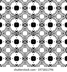  Geometric vector pattern with triangular elements. abstract ornament for wallpapers and backgrounds. Black and white colors.