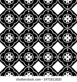  Geometric vector pattern with triangular elements. abstract ornament for wallpapers and backgrounds. Black and white colors.