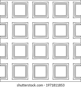  Geometric vector pattern with triangular elements. abstract ornament for wallpapers and backgrounds. Black and white colors.
