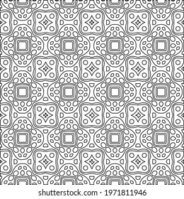  Geometric vector pattern with triangular elements. abstract ornament for wallpapers and backgrounds. Black and white colors.