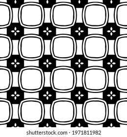  Geometric vector pattern with triangular elements. abstract ornament for wallpapers and backgrounds. Black and white colors.