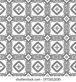  Geometric vector pattern with triangular elements. abstract ornament for wallpapers and backgrounds. Black and white colors.