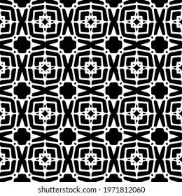  Geometric vector pattern with triangular elements. abstract ornament for wallpapers and backgrounds. Black and white colors.