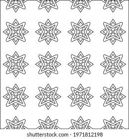  Geometric vector pattern with triangular elements. abstract ornament for wallpapers and backgrounds. Black and white colors.