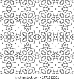 Geometric vector pattern with triangular elements. abstract ornament for wallpapers and backgrounds. Black and white colors.
