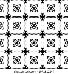  Geometric vector pattern with triangular elements. abstract ornament for wallpapers and backgrounds. Black and white colors.