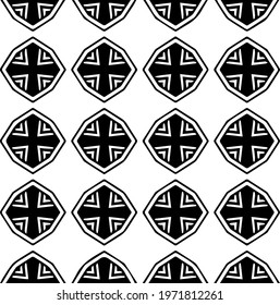  Geometric vector pattern with triangular elements. abstract ornament for wallpapers and backgrounds. Black and white colors.