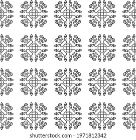  Geometric vector pattern with triangular elements. abstract ornament for wallpapers and backgrounds. Black and white colors.