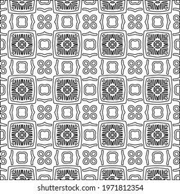  Geometric vector pattern with triangular elements. abstract ornament for wallpapers and backgrounds. Black and white colors.