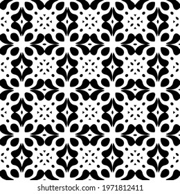  Geometric vector pattern with triangular elements. abstract ornament for wallpapers and backgrounds. Black and white colors.