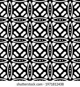  Geometric vector pattern with triangular elements. abstract ornament for wallpapers and backgrounds. Black and white colors.