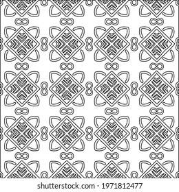  Geometric vector pattern with triangular elements. abstract ornament for wallpapers and backgrounds. Black and white colors.