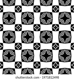  Geometric vector pattern with triangular elements. abstract ornament for wallpapers and backgrounds. Black and white colors.