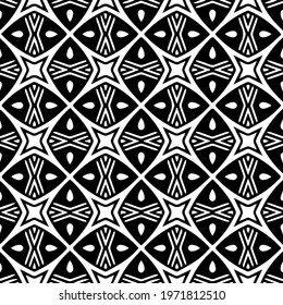  Geometric vector pattern with triangular elements. abstract ornament for wallpapers and backgrounds. Black and white colors.