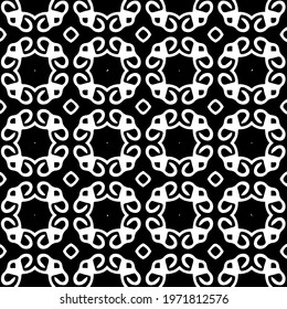  Geometric vector pattern with triangular elements. abstract ornament for wallpapers and backgrounds. Black and white colors.