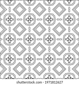  Geometric vector pattern with triangular elements. abstract ornament for wallpapers and backgrounds. Black and white colors.