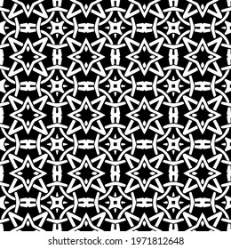  Geometric vector pattern with triangular elements. abstract ornament for wallpapers and backgrounds. Black and white colors.