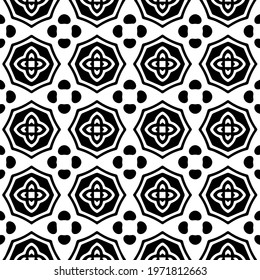  Geometric vector pattern with triangular elements. abstract ornament for wallpapers and backgrounds. Black and white colors.