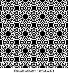  Geometric vector pattern with triangular elements. abstract ornament for wallpapers and backgrounds. Black and white colors.