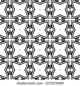  Geometric vector pattern with triangular elements. abstract ornament for wallpapers and backgrounds. Black and white colors.