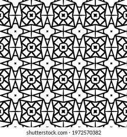  Geometric vector pattern with triangular elements. abstract ornament for wallpapers and backgrounds. Black and white colors.