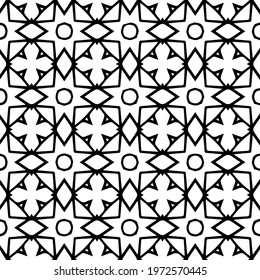  Geometric vector pattern with triangular elements. abstract ornament for wallpapers and backgrounds. Black and white colors.