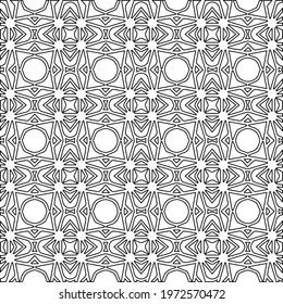  Geometric vector pattern with triangular elements. abstract ornament for wallpapers and backgrounds. Black and white colors.