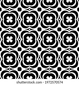  Geometric vector pattern with triangular elements. abstract ornament for wallpapers and backgrounds. Black and white colors.