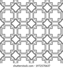  Geometric vector pattern with triangular elements. abstract ornament for wallpapers and backgrounds. Black and white colors.