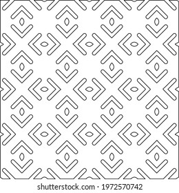  Geometric vector pattern with triangular elements. abstract ornament for wallpapers and backgrounds. Black and white colors.