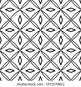  Geometric vector pattern with triangular elements. abstract ornament for wallpapers and backgrounds. Black and white colors.