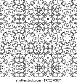  Geometric vector pattern with triangular elements. abstract ornament for wallpapers and backgrounds. Black and white colors.
