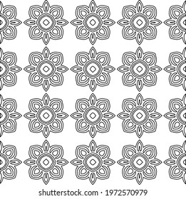  Geometric vector pattern with triangular elements. abstract ornament for wallpapers and backgrounds. Black and white colors.