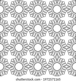  Geometric vector pattern with triangular elements. abstract ornament for wallpapers and backgrounds. Black and white colors.