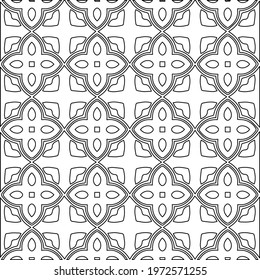 Geometric vector pattern with triangular elements. abstract ornament for wallpapers and backgrounds. Black and white colors.