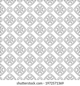 Geometric vector pattern with triangular elements. abstract ornament for wallpapers and backgrounds. Black and white colors.
