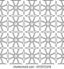  Geometric vector pattern with triangular elements. abstract ornament for wallpapers and backgrounds. Black and white colors.