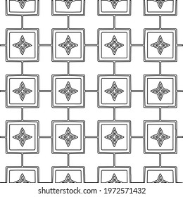  Geometric vector pattern with triangular elements. abstract ornament for wallpapers and backgrounds. Black and white colors.