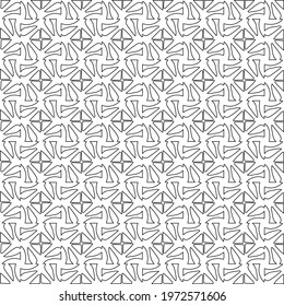  Geometric vector pattern with triangular elements. abstract ornament for wallpapers and backgrounds. Black and white colors.