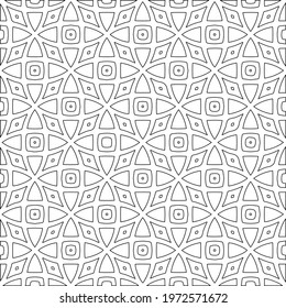  Geometric vector pattern with triangular elements. abstract ornament for wallpapers and backgrounds. Black and white colors.
