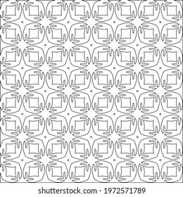  Geometric vector pattern with triangular elements. abstract ornament for wallpapers and backgrounds. Black and white colors.