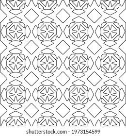  Geometric vector pattern with triangular elements. abstract ornament for wallpapers and backgrounds. Black and white colors.