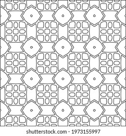 Geometric vector pattern with triangular elements. abstract ornament for wallpapers and backgrounds. Black and white colors.