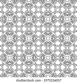  Geometric vector pattern with triangular elements. abstract ornament for wallpapers and backgrounds. Black and white colors.