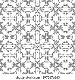  Geometric vector pattern with triangular elements. abstract ornament for wallpapers and backgrounds. Black and white colors.