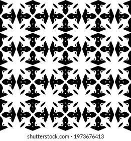  Geometric vector pattern with triangular elements. abstract ornament for wallpapers and backgrounds. Black and white colors.