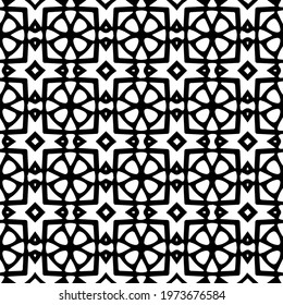  Geometric vector pattern with triangular elements. abstract ornament for wallpapers and backgrounds. Black and white colors.
