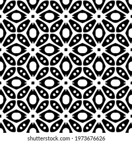  Geometric vector pattern with triangular elements. abstract ornament for wallpapers and backgrounds. Black and white colors.