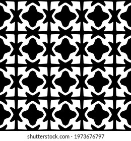  Geometric vector pattern with triangular elements. abstract ornament for wallpapers and backgrounds. Black and white colors.