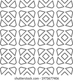 
 Geometric vector pattern with triangular elements. abstract ornament for wallpapers and backgrounds. Black and white colors.
